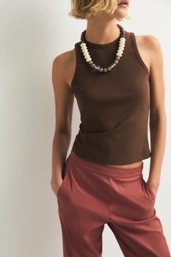 Top marrón algodón Zoe [1]