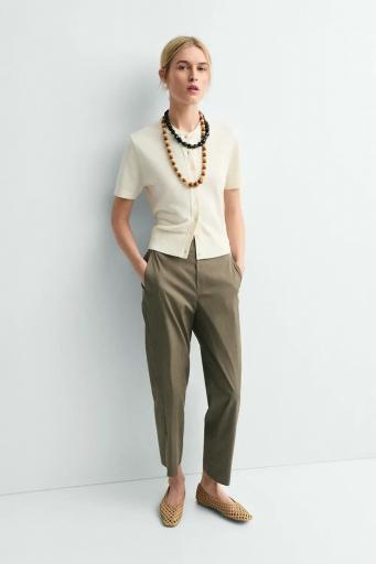 Cárdigan manga corta blanco roto Caroline [1]