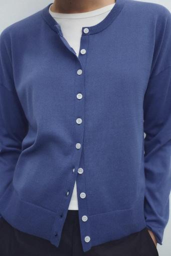 Cárdigan algodón botones azul Jackie [2]