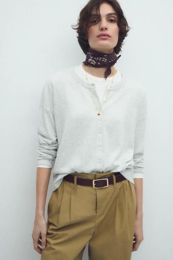 Cárdigan algodón botones gris Jackie [1]