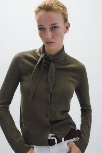 Cárdigan lana y cashmere verde Jackie set [1]