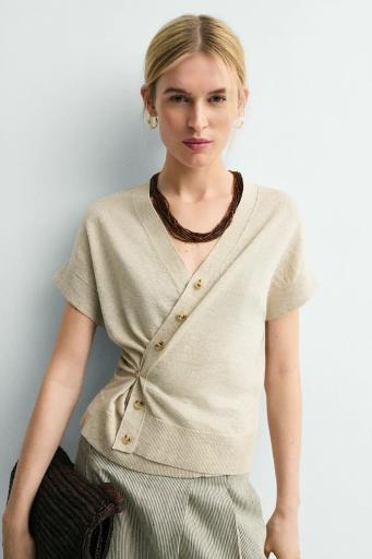 Cárdigan manga corta beige Soho [3]