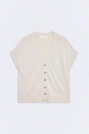 Cárdigan manga corta beige Soho