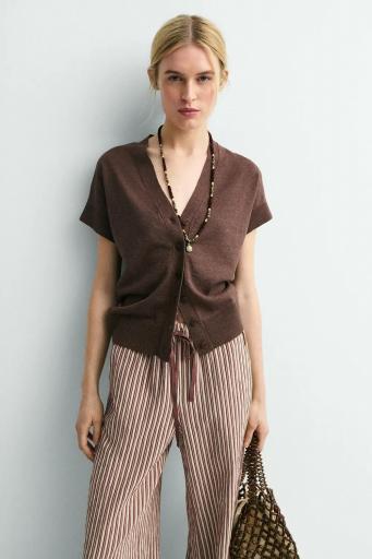 Cárdigan manga corta marrón chocolate Soho [2]