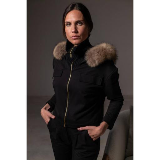 Chaqueta cotton cropped negra [0]