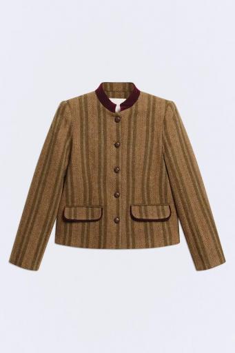 Chaqueta verde lana Baviera stripes