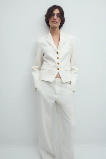Blazer entallado lino blanco Chicago [2]