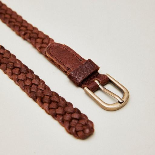 Cinturón trenzado marrón Braid [1]