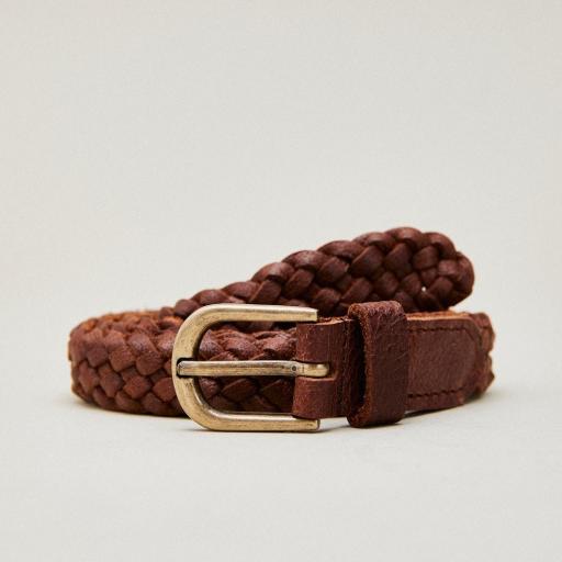 Cinturón trenzado marrón Braid