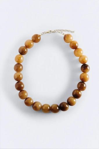 Gargantilla beads marrón  cierre Mocca [0]