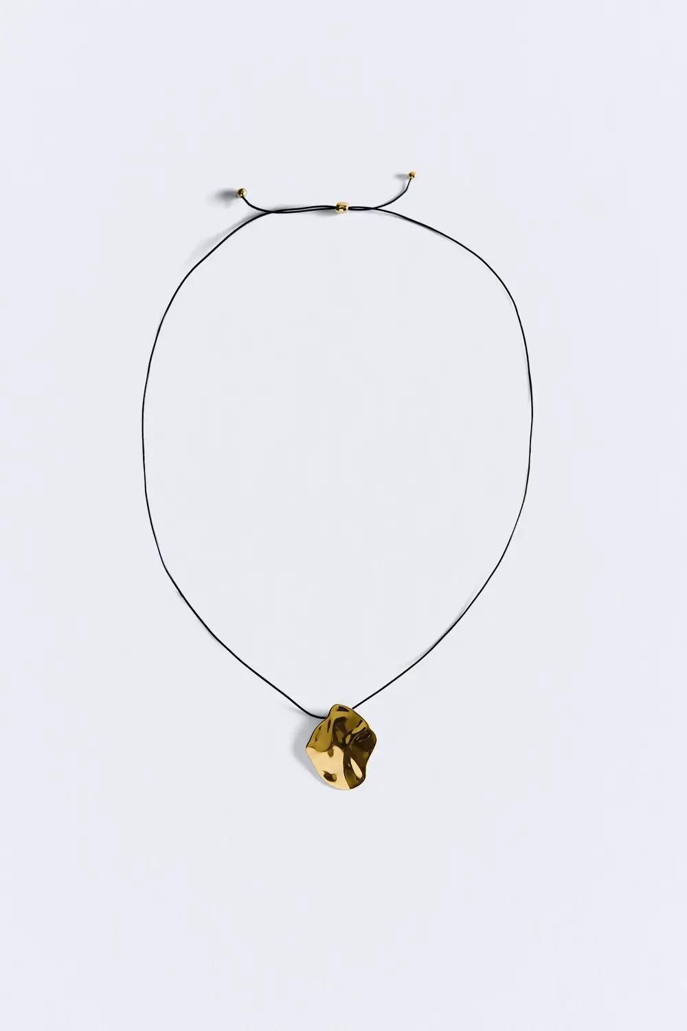 Collar piel colgante dorado Willow