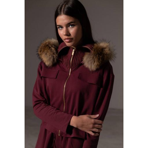 Chaqueta cotton cropped burgundy [0]