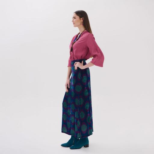 Falda Cassia azul y verde [0]