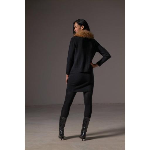 Cardigan botones cashmere ébano [2]