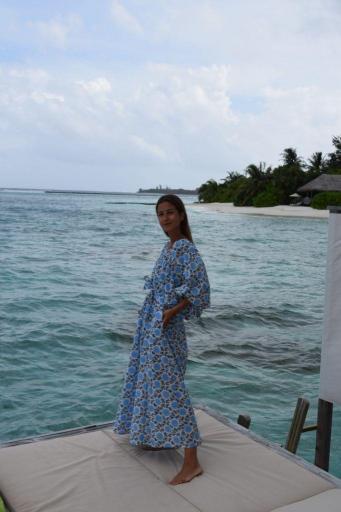 Vestido balloon círculos azules [0]