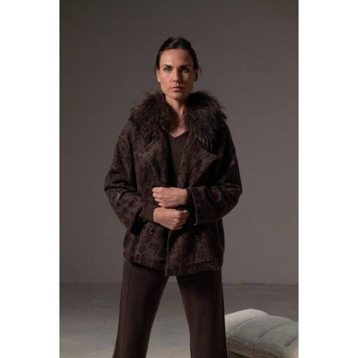 Abrigo cropped cashmere mocca snake [4]