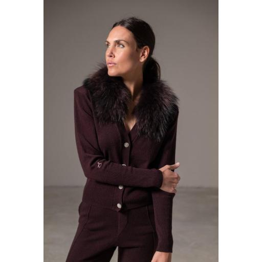 Cardigan joya cashmere grape [0]