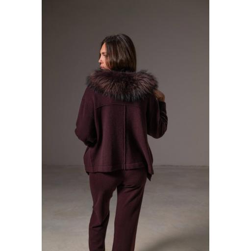 Abrigo cropped cashmere grape [2]
