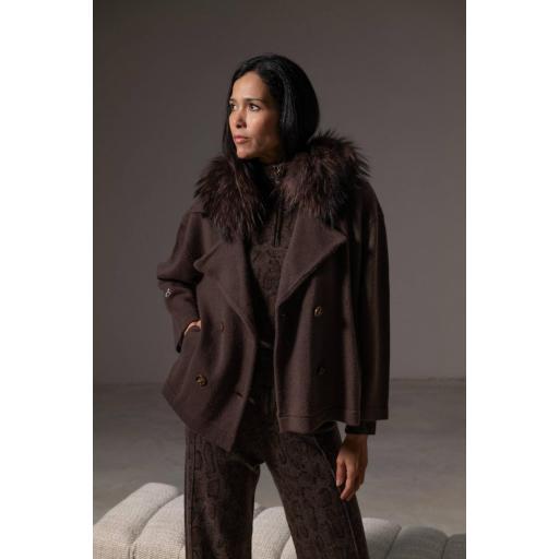 Abrigo cropped cashmere new mocca [0]