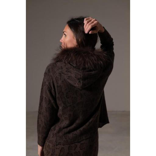 Bolero capucha cashmere mocca snake [2]