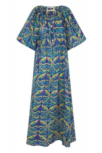 Vestido modelo ballon blue fish