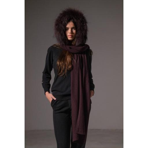 Pashmina capucha cashmere grape [1]