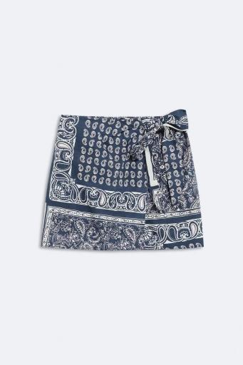 Falda estampada paisley azul marino Cassis [0]