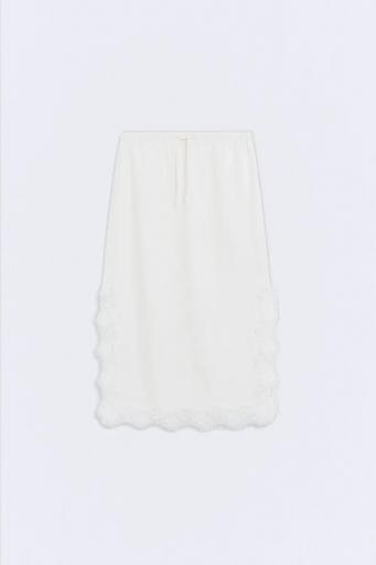 Falda larga blanca lencera Colette [0]
