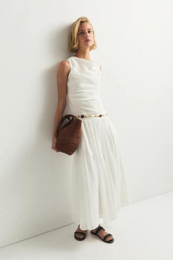 Falda midi blanca Creta [3]