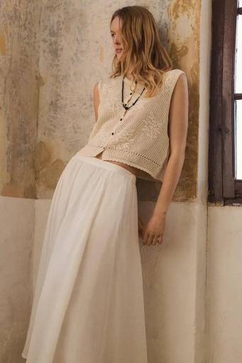 Falda midi blanca Creta [1]