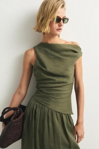 Falda midi verde Creta [2]