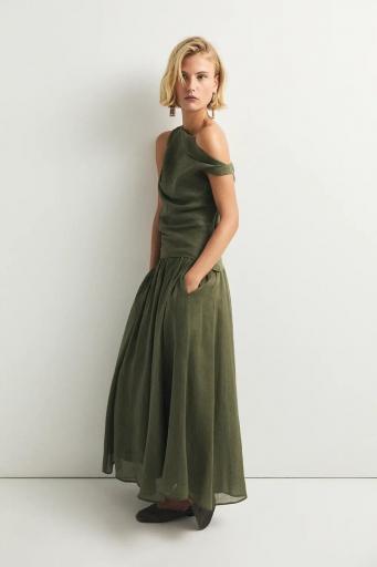 Falda midi verde Creta [1]