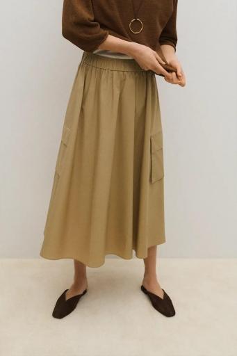 Falda midi algodón camel Dakar [2]