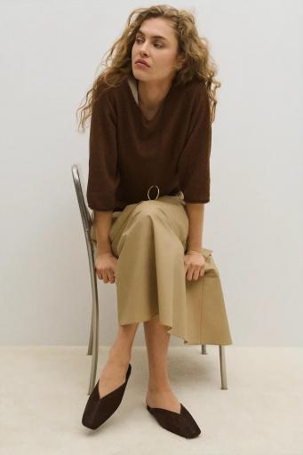 Falda midi algodón camel Dakar [1]