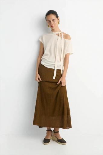 Falda midi marrón Guimares [2]