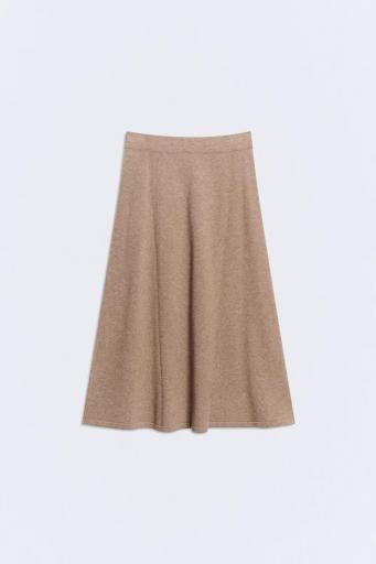 Falda midi lana y cashmere topo Linda [0]