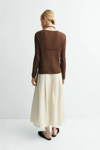 Falda tablas lino beige Rania [2]