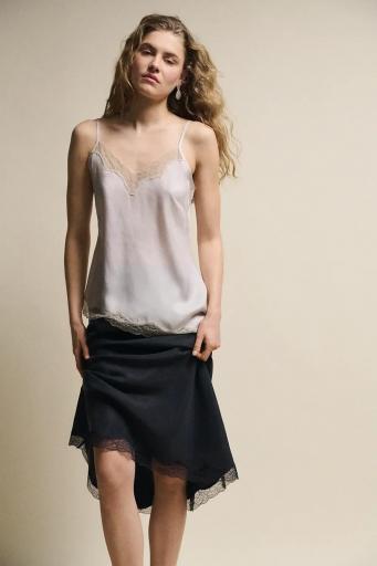 Falda lencera midi negra Yvette [4]