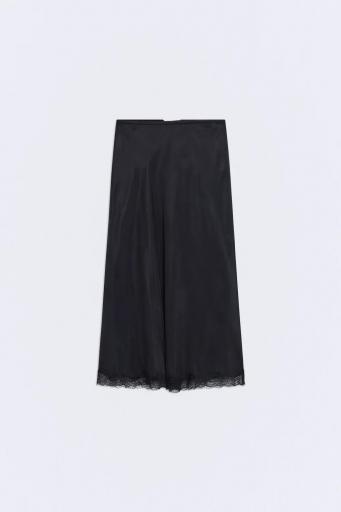 Falda lencera midi negra Yvette