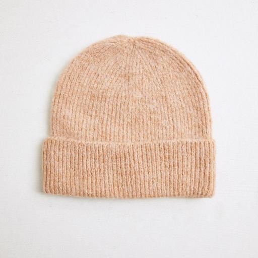 Gorro canalé beige knitted  [1]