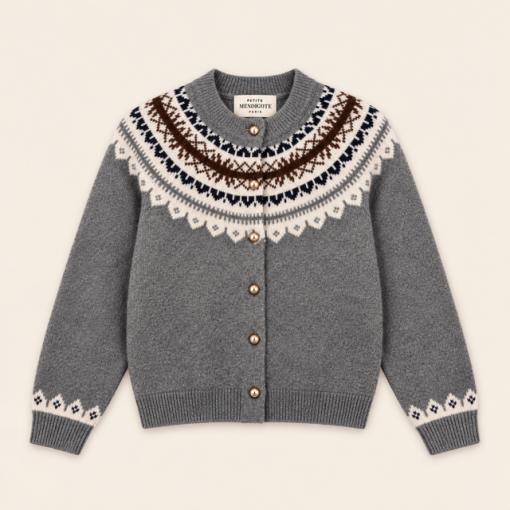 Cardigan gris y marrón Maggy
