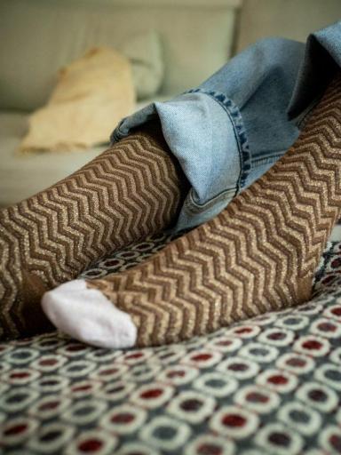 Calcetines zig zag marrón [1]