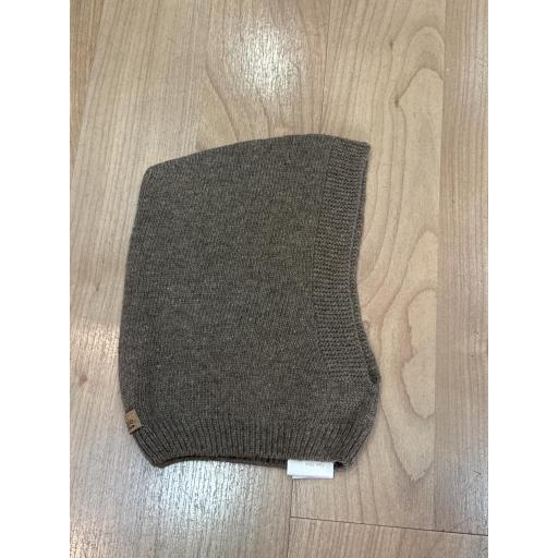 Pasamontañas (balaclava) tejido en lana merino marrón