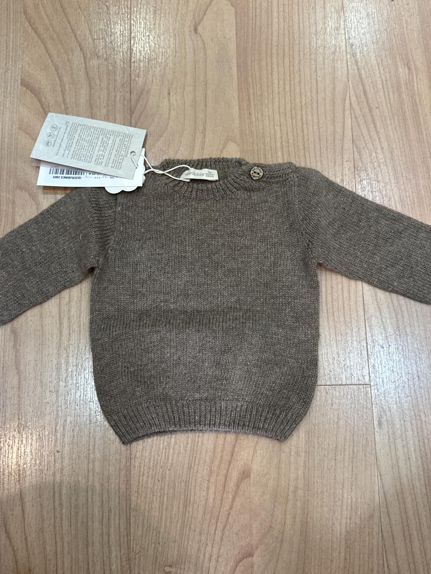 Jersey tejido en lana merino marrón