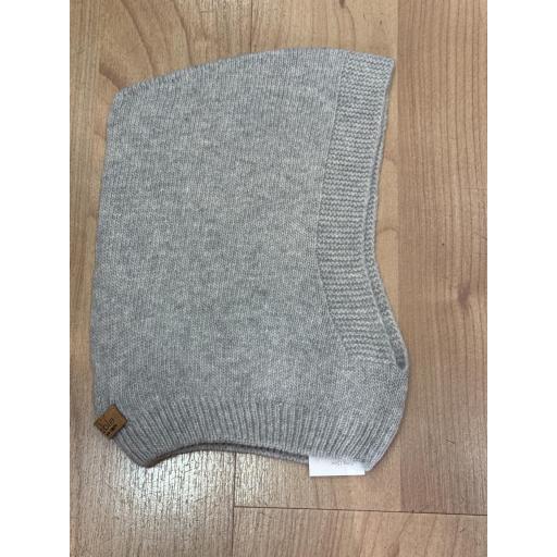 Pasamontañas (balaclava) tejido en lana merino gris claro [0]