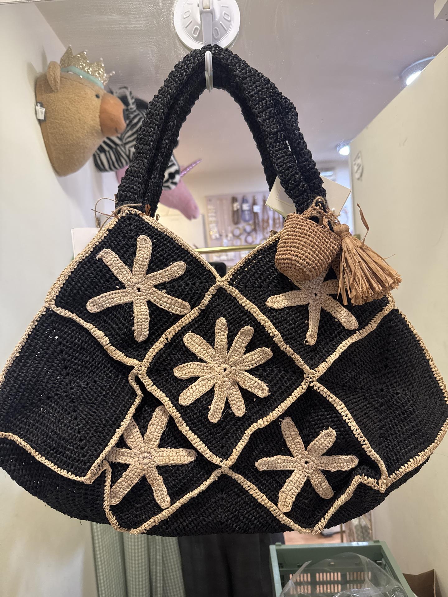 Bolso Sohane con charm color negro y natural