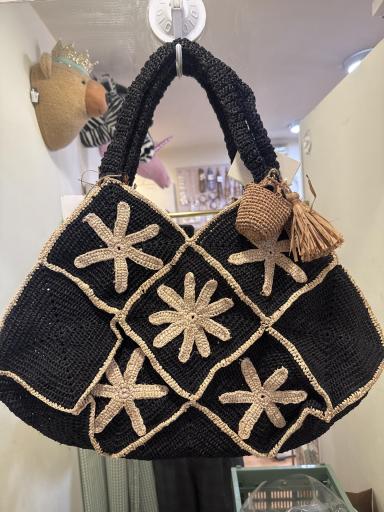 Bolso Sohane con charm color negro y natural [0]
