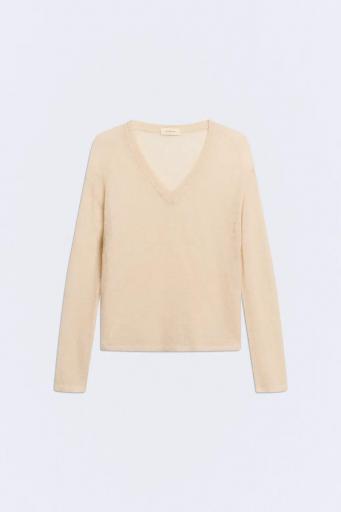 Jersey beige alpaca cuello pico Boheme  [0]