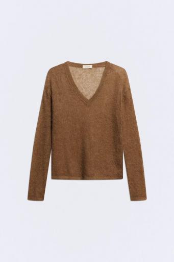 Jersey caramel alpaca cuello pico Boheme [0]