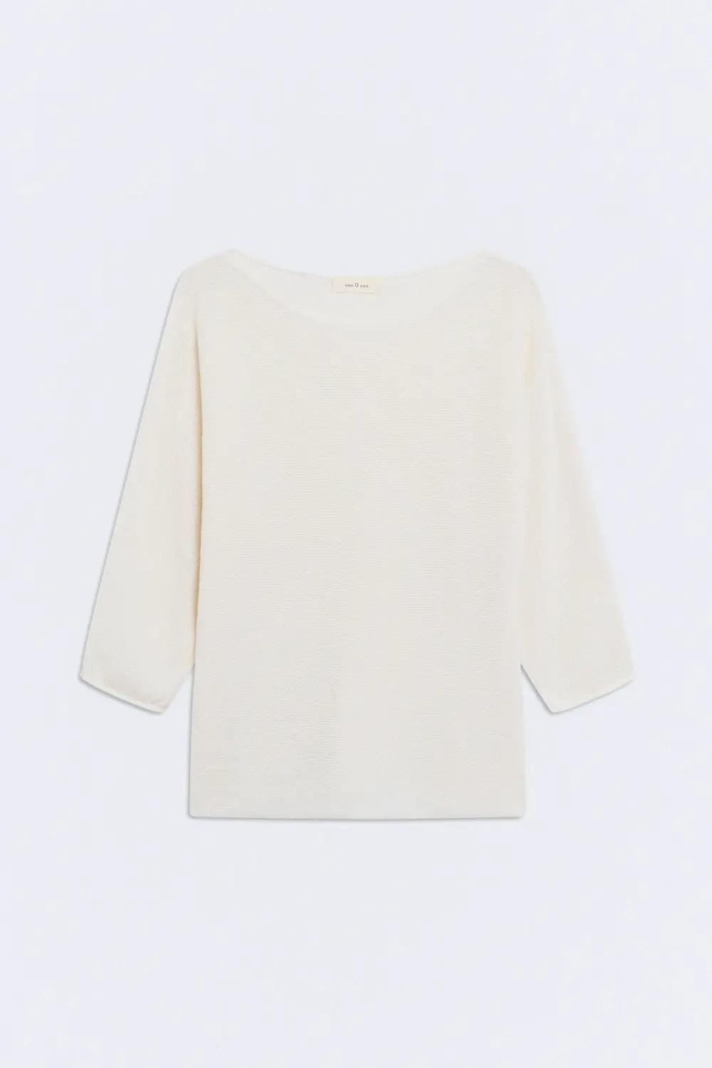 Jersey escote barca blanco Brume